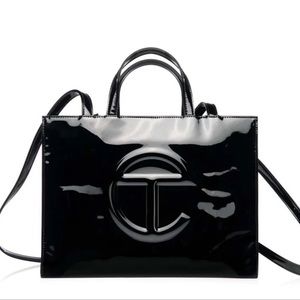 Patent leather telfar global medium bag